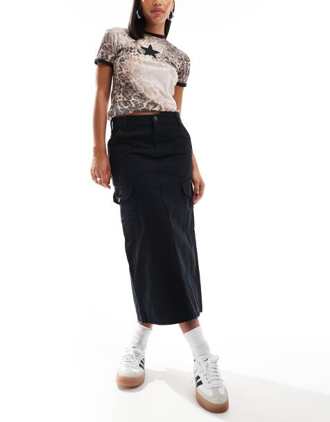 Dickies seasonal maxi cargo skirt in black - view 1