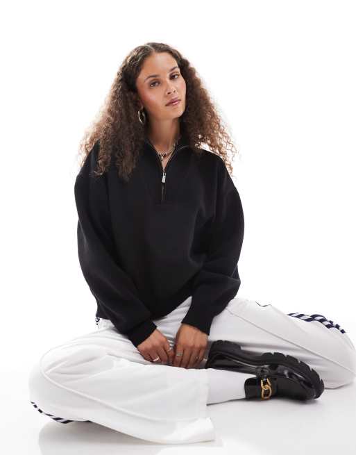 Dickies - Seasonal - Oversized trøje med kvart lynlås i sort strik