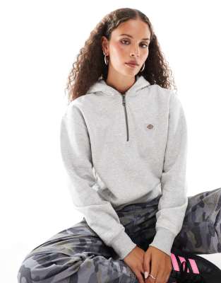 Dickies - Seasonal - Pull à capuche avec col zippé - Gris clair