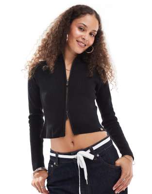 Dickies - Seasonal - Sort jakke i strik med lynlås - view 1