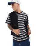 Dickies seasonal striped t-shirt in black and white-Green