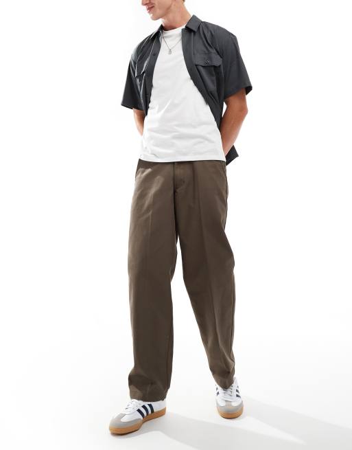 Dickies seasonal wide leg pants in mid brown