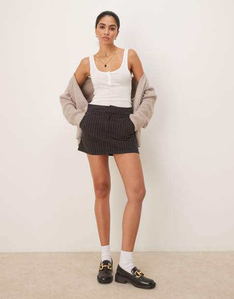 Dickies Service mini work skirt with stripes in black - view 1