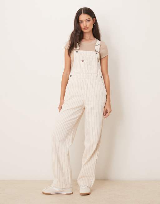 Dickies - Service - Salopette color bianco sporco a righe
