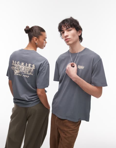 Dickies service station graphic back print t-shirt in mid blue - view 1