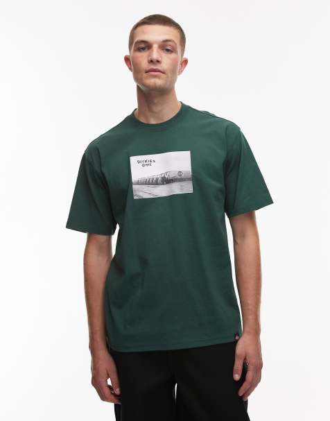 Dickies - Sevier - Mørkegrøn T-shirt med fotoprint foran - view 1