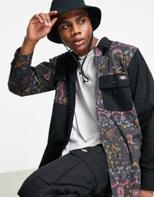 Dickies shirt with paisley print in black - ASOS Price Checker