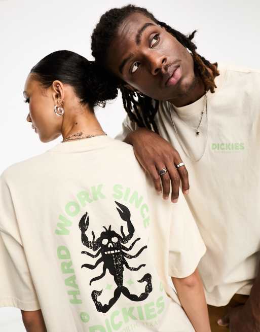 Dickies – Shoal Creek – Szary T-shirt o pudełkowym kroju oversize z nadrukiem na plecach – tylko w ASOS