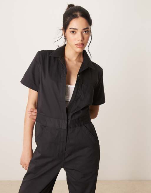 Dickies short sleeve jumpsuit in black ASOS
