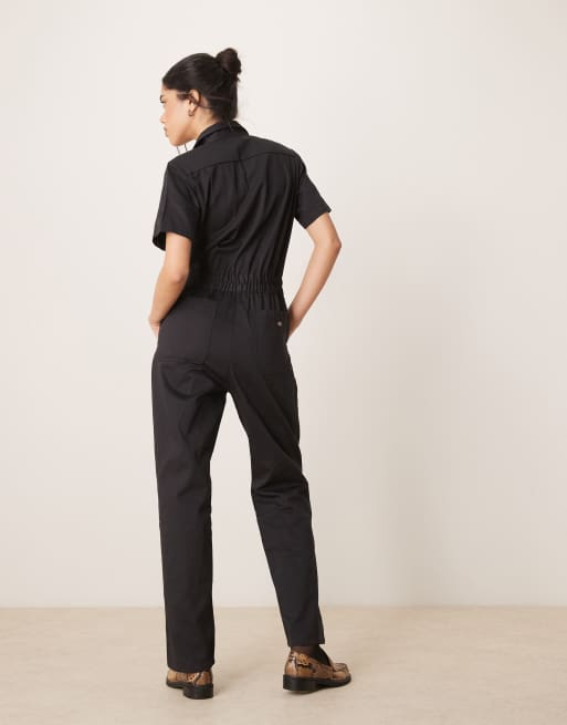 Dickies short sleeve jumpsuit in black, 3 of 4
