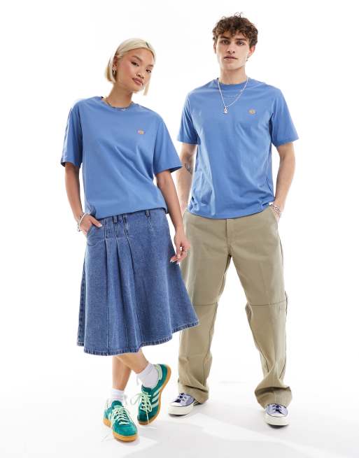 Dickies short sleeve mapleton t-shirt in mid blue, 4 of 4