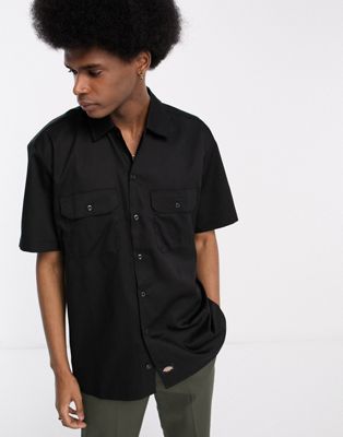 Dickies short sleeve work shirt in black - ASOS Price Checker