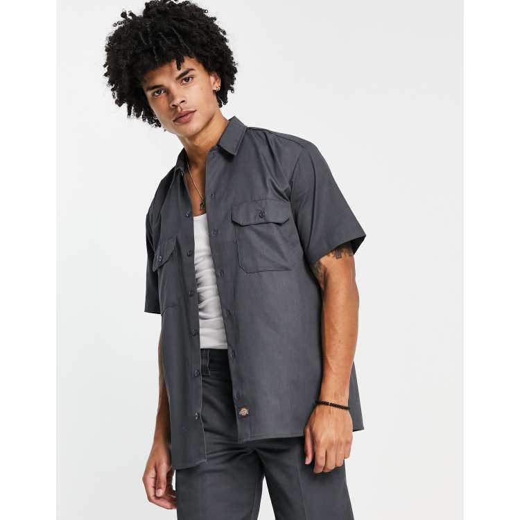 Dickies Cropped Work Shirt - Black - Medium