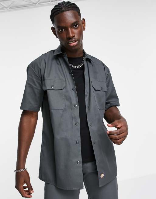 Dickies short sleeve work shirt in charcoal gray