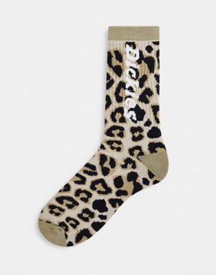 Dickies Silver Firs leopard print socks in multi
