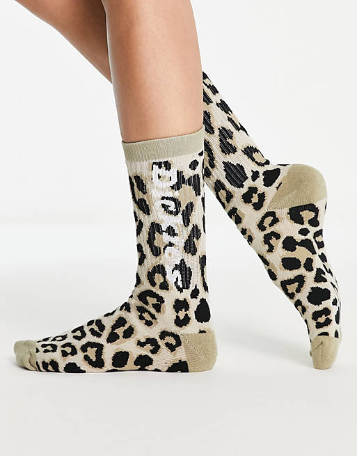 Energize Orchard Surname Dickies Silver Firs socks in leopard print | ASOS