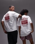 [Dickies] Dickies Slacks Rally graphic back print t-shirt in white S WHITE