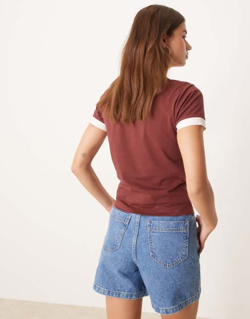 Dickies - Slayden - Bordeaux longline baby-T-shirt med ringerdetaljer, 2 af 4
