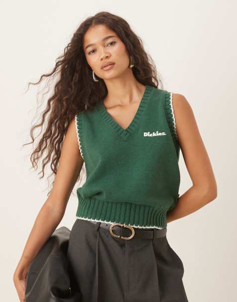 Dickies Slayden jumper vest in dark green - view 1