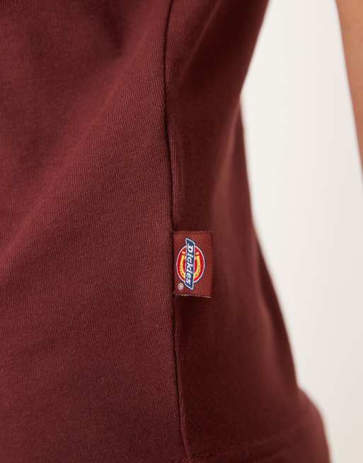 Dickies Slayden ringer longline baby tee in burgundy, 3 of 4