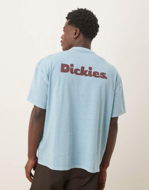 Dickies - Slayden - T-shirt azzurra tinta in capo - view 1