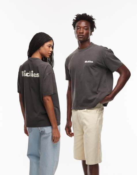 Dickies - Slayden - T-shirt épais avec grand logo imprimé au dos - Noir délavé - view 1