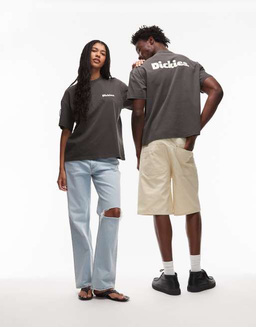 Dickies - Slayden - Vasket sort kraftig T-shirt med stort logoprint på ryggen, 3 af 4