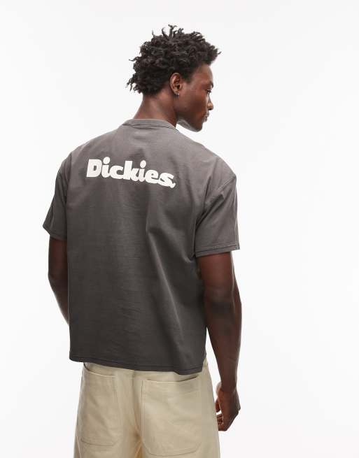Dickies - Slayden - Vasket sort kraftig T-shirt med stort logoprint på ryggen, 4 af 4