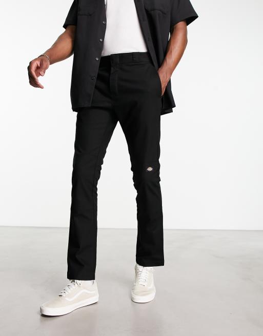 Dickies slim skinny double knee work chino trousers in black | ASOS