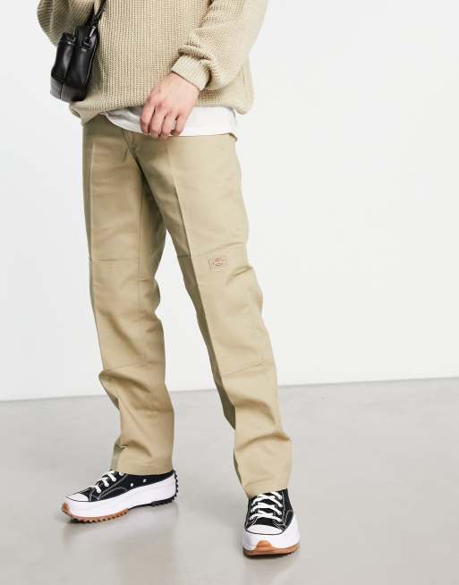 Dickies slim straight double knee pants in beige