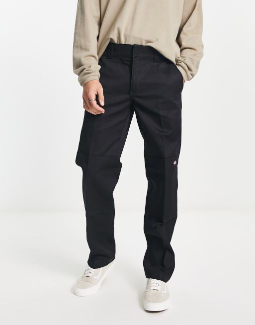 Dickies slim straight double knee pants in black | ASOS