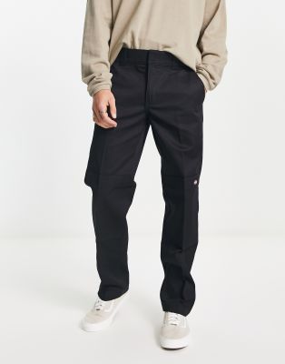 Dickies slim straight double knee pants in black - ASOS Price Checker