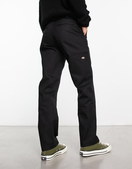 Dickies slim straight double knee work chino pants in black