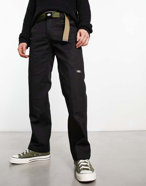 Dickies Men's Slim Fit Straight Leg Work Pants in Black