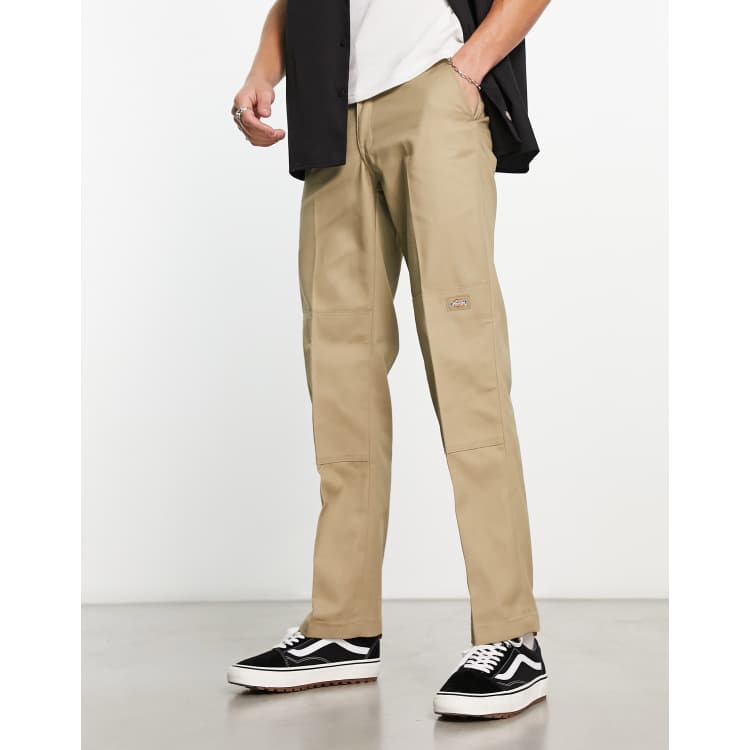 Dickies slim straight double knee work chino trousers in khaki