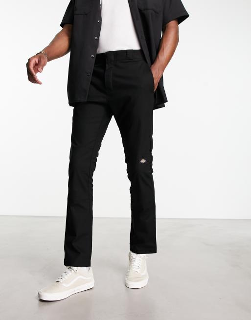 Dickies - Smalle werk-chino met skinny, rechte pijpen en dubbele laag op knieën in zwart