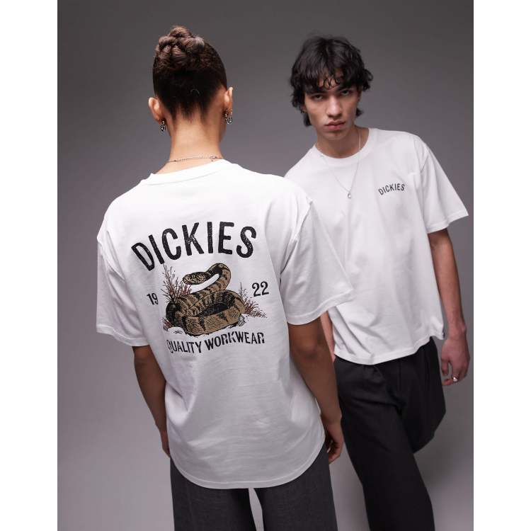 ★DICKIES Snake T-Shirt 関税込★ Dickies Snake back print graphic T-shirt in white | ASOS