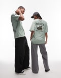 [Dickies] Dickies snake graphic back print t-shirt in light green XS Light green