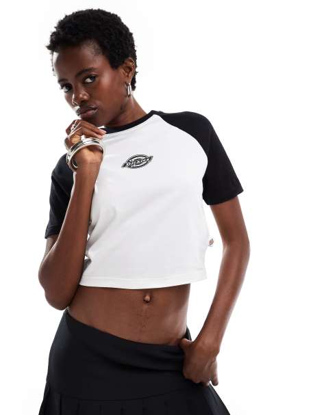 Dickies - Sodaville - Cropped T-shirt met korte mouwen in zwart en wit, exclusief bij ASOS - view 1