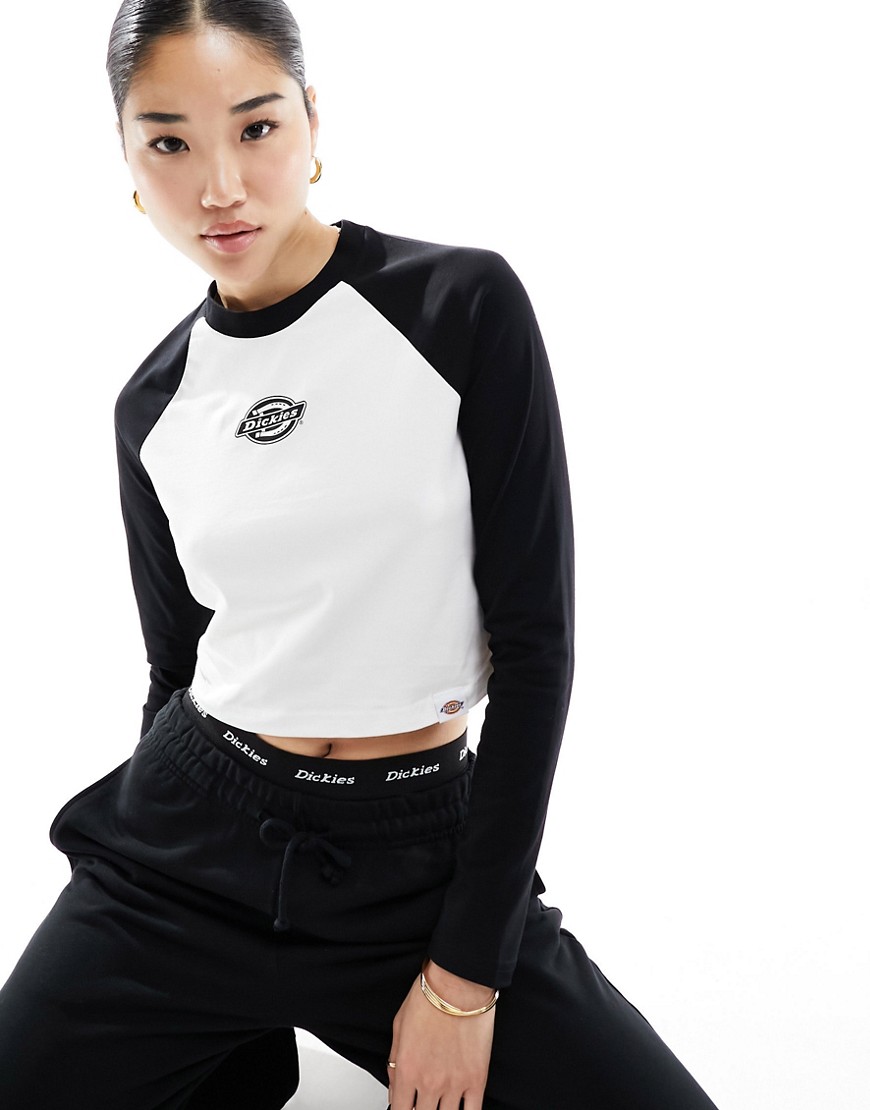 Shop Dickies Sodaville Long Sleeve T-shirt In White And Black