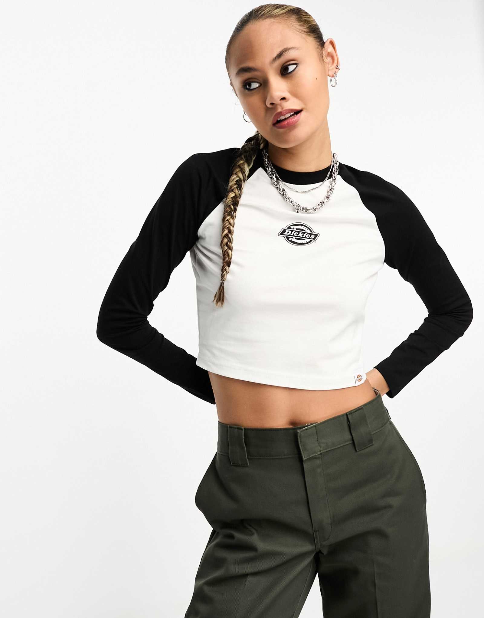 Черная футболка с длинным рукавом реглан от Dickies sodaville 5090₽