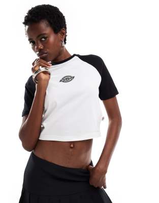 Dickies Dickies Sodaville short sleeve cropped t-shirt in black and white - exclusive to ASOS