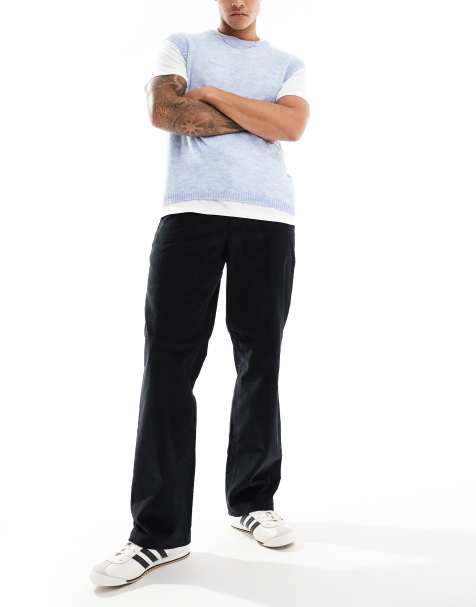 Dickies - Sorte fløjlsbukser med flad front - view 1