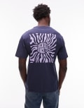 [Dickies] Dickies South Bloomfield abstract graphic back print t-shirt in navy - exclusive to ASOS M NAVY