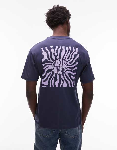 Dickies – South Bloomfield – Marinblå t-shirt med abstrakt tryck baktill, exklusivt hos ASOS - view 1