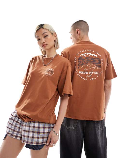 Dickies - Stanardsville - T-shirt imprimé au dos - Marron fauve