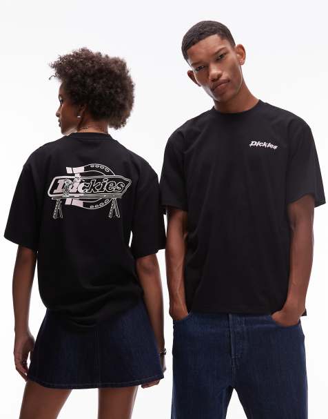 Dickies - Statesville - Sort T-shirt med hesteskosgrafik på ryggen - view 1