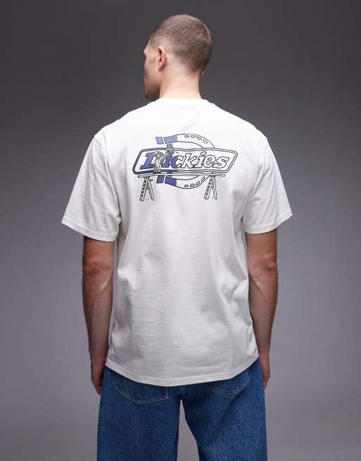 Dickies - Statesville - T-shirt bianco sporco con grafica stampata sul retro con ferro di cavallo