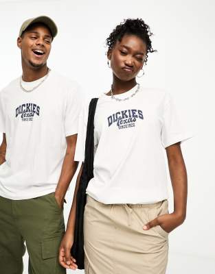 Dickies stephens city varsity logo t-shirt in white | ASOS