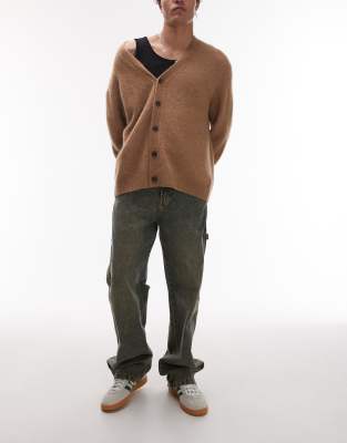 Dickies Dickies stevensville baggy fit carpenter denim jeans in indigo with yellow fade